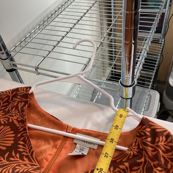 Bridgewater‎ Women's Orange Floral Ruffle Sleeve Dress Size 18W Lagenlook Retro - Picture 3 of 11